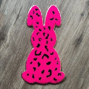 Pink Leopard Bunny chenille patch